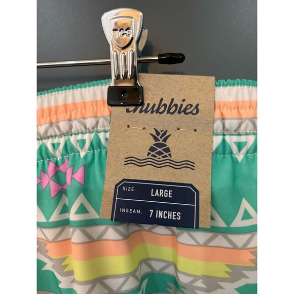 NWT Chubbies The En Fuegos 7" Swim Trunks Large Aztec Print Multicolor - Picture 5 of 5